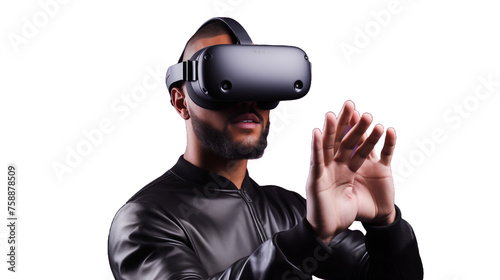 Man Engaging in Virtual Reality Experience