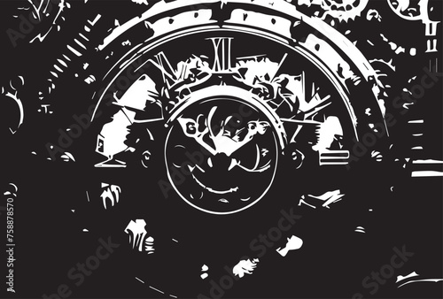 Vintage design background. Grunge textured digital photo collage.