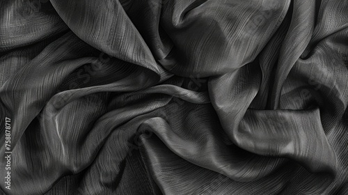 Detailed black and white fabric texture. Perfect for backgrounds or design elements