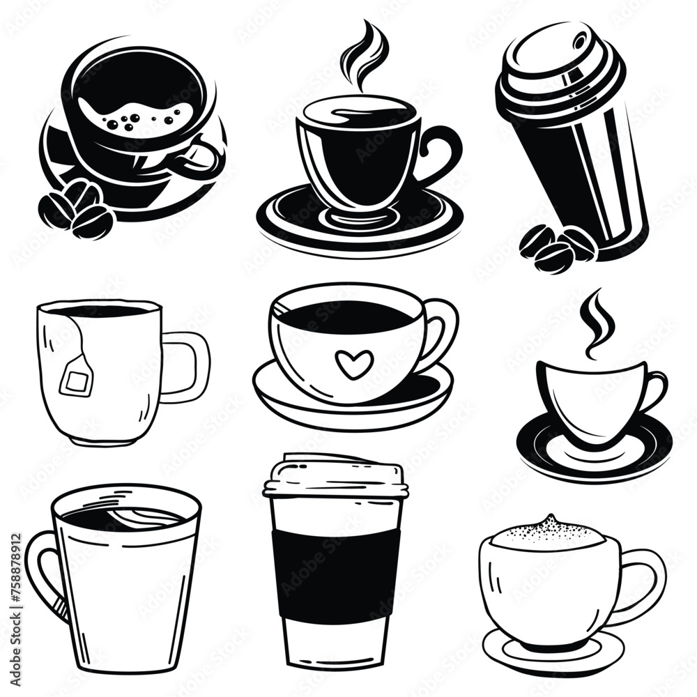 Coffee doodle concept