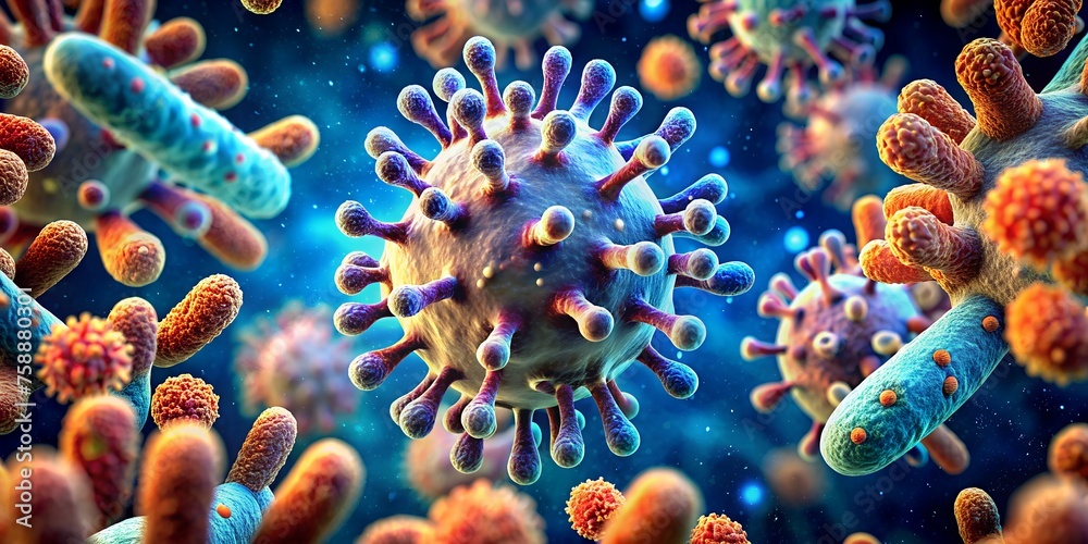 bacteria virus 3d illustration bacteria virus 3d illustration