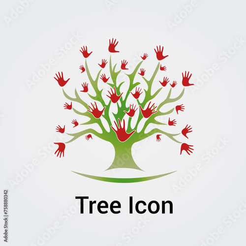 Arbre et Silhouette Icône Nature Feuillage, Feuilles et Environnement Design Bleu Vert Couleurs pour Logo Vert Business Ecologie Recyclage Jardinage Psychologie Santé Mentale