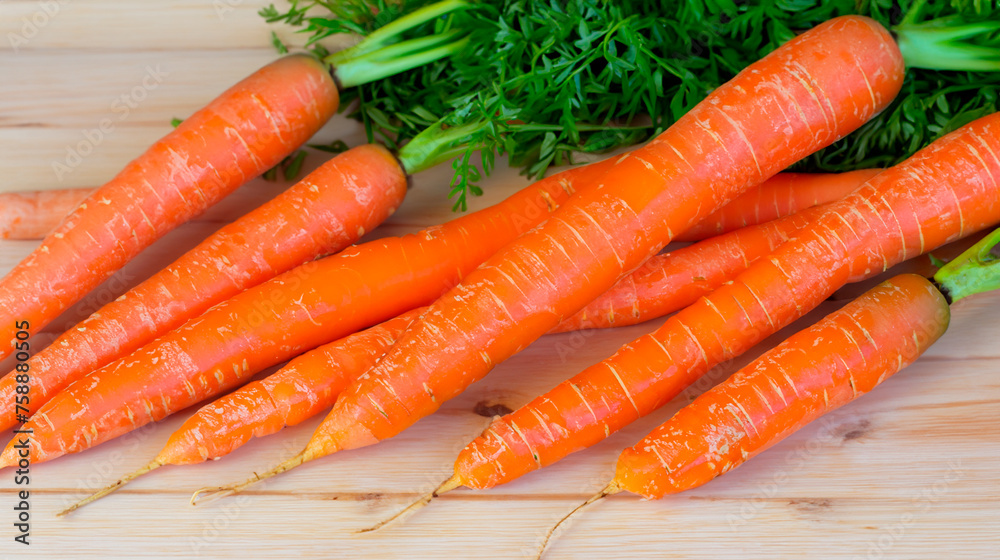 Closeup, carrot and food for health and cooking Closeup, carrot and food for health and cooking