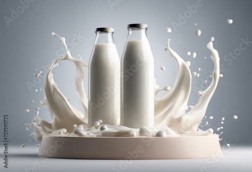 splash background mockup Milk milk rendering 3d podium splay white product poduim milk splash milkshake dais background drink liquid food cream yogurt motion flow fluid shake shape wave white scene photo