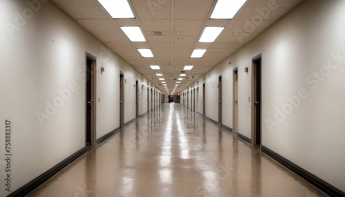 Empty straight hallways