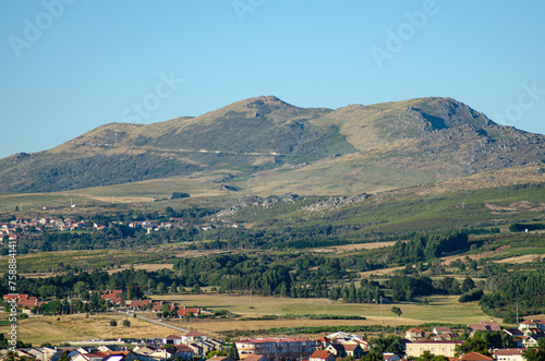 View of the Serra do Larouco from the village of Montalegre. Terra de Barroso  Northern Portugal.