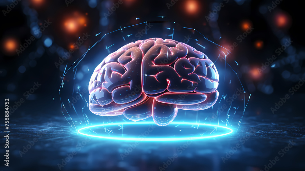 Background brain synapse scan illustration concept technology, system abstract, artificial medicine background brain synapse scan