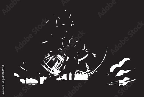 Vintage design background. Grunge textured digital photo collage.