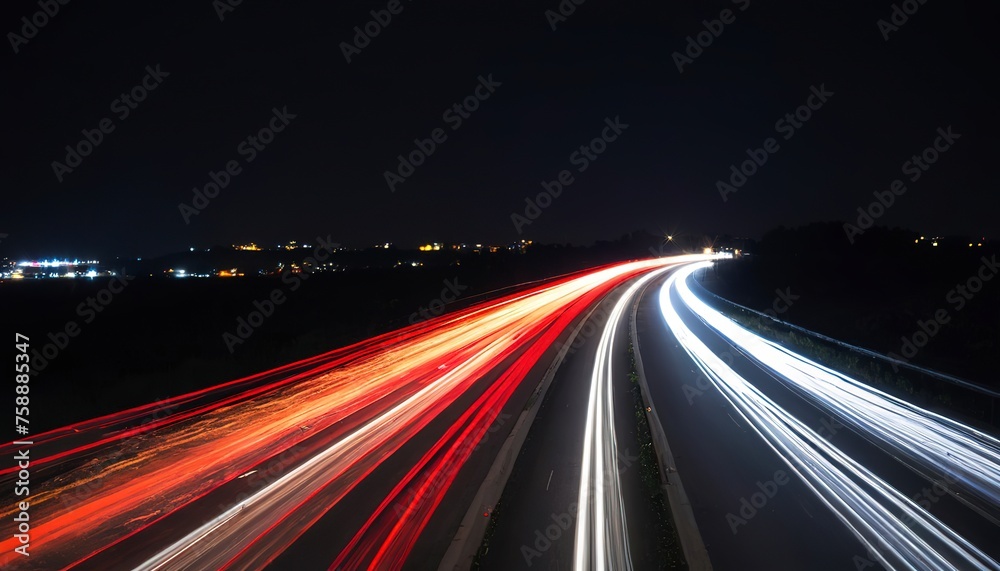 Car lights in long exposure effect