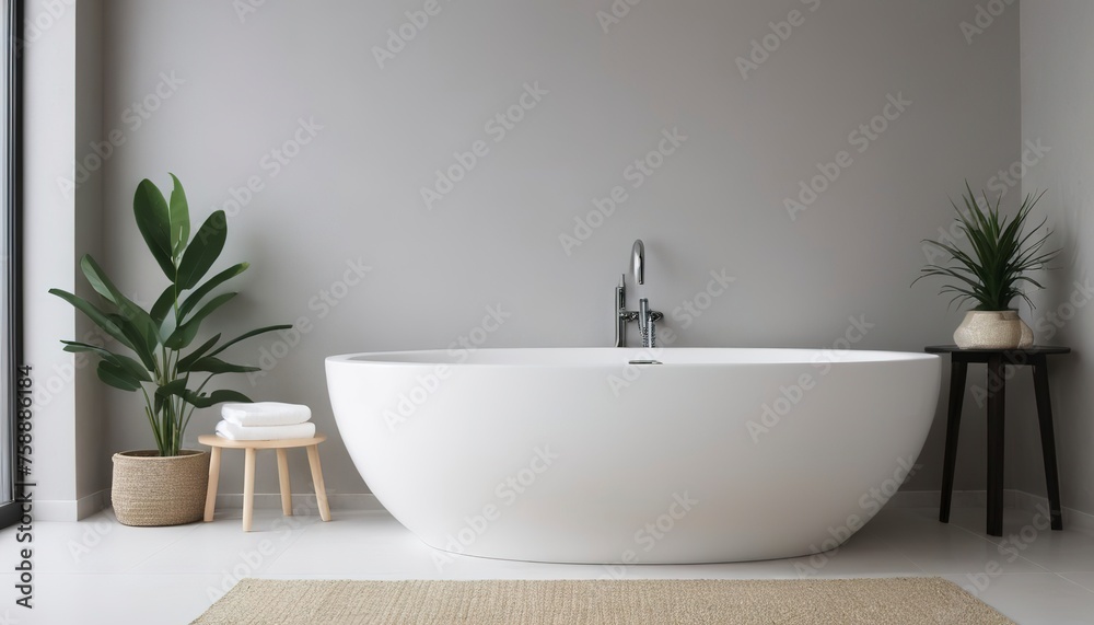 Spa treatment set in minimal bathroom interior Spa treatment set in minimal bathroom interior