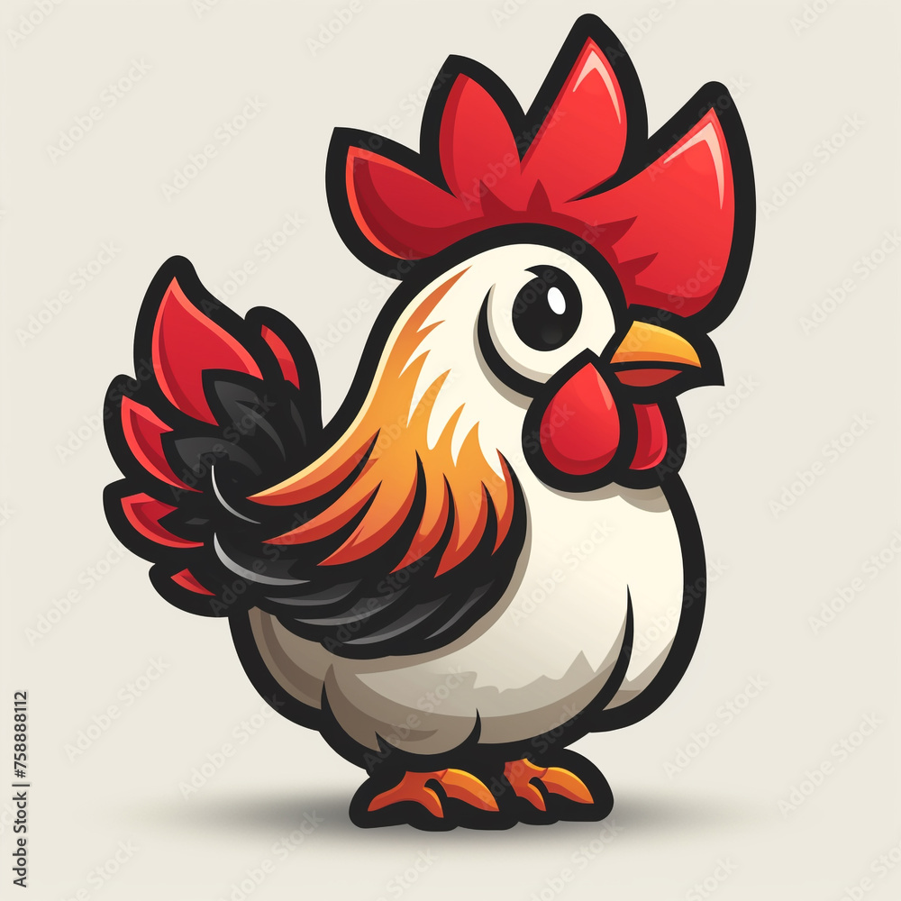 Obraz premium Chicken-shaped logo design
