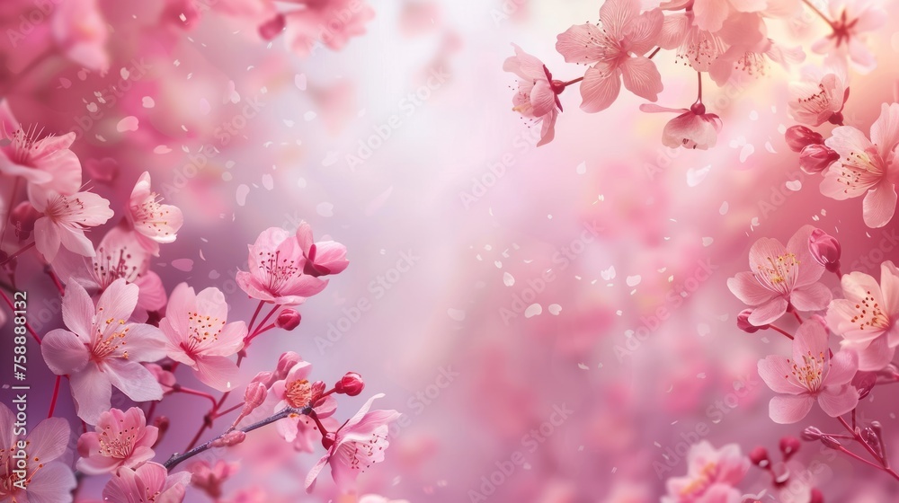 Obraz premium Beautiful flowering sakura Japanese