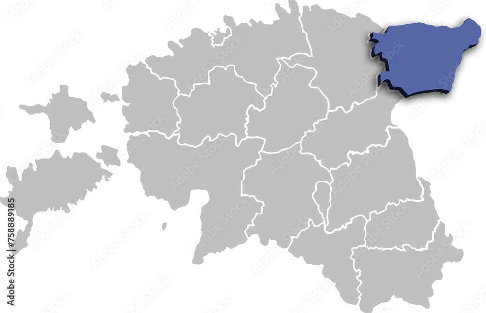 IDA VIRUMAA COUNTY OR DEPARTMENT MAP STATE OF ESTONIA 3D ISOMETRIC MAP IDA VIRUMAA COUNTY OR DEPARTMENT MAP STATE OF ESTONIA 3D ISOMETRIC MAP