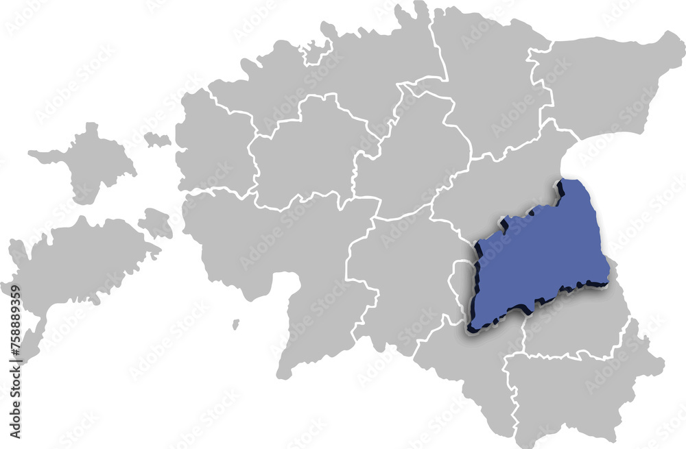 TARTUMAA COUNTY OR DEPARTMENT MAP STATE OF ESTONIA 3D ISOMETRIC MAP TARTUMAA COUNTY OR DEPARTMENT MAP STATE OF ESTONIA 3D ISOMETRIC MAP
