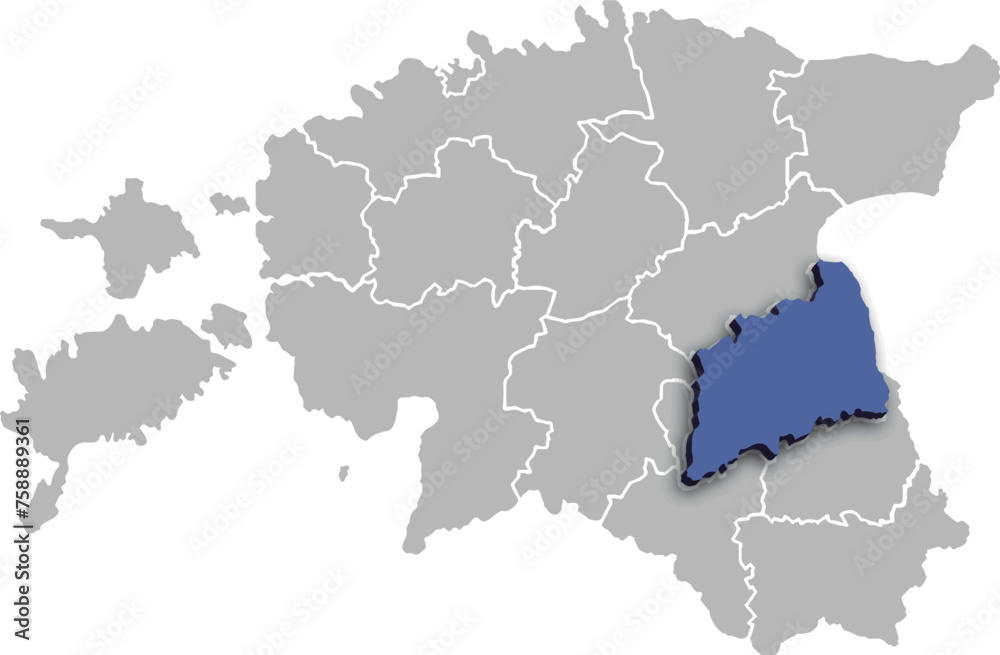TARTUMAA COUNTY OR DEPARTMENT MAP STATE OF ESTONIA 3D ISOMETRIC MAP TARTUMAA COUNTY OR DEPARTMENT MAP STATE OF ESTONIA 3D ISOMETRIC MAP