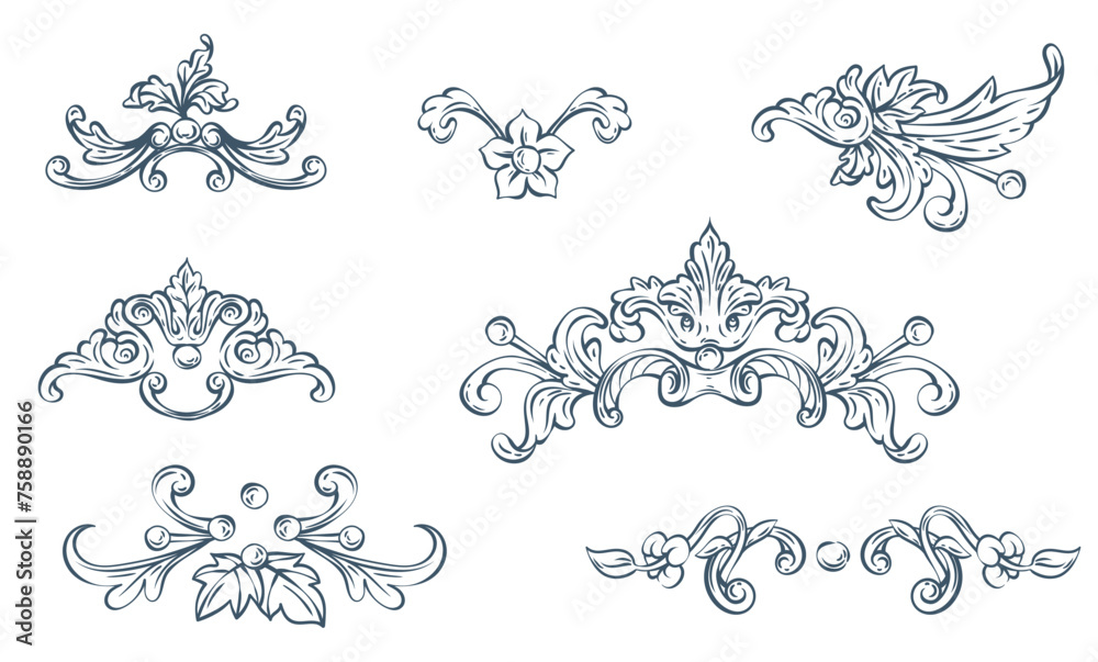 Luxury decorative vector element, baroque monogram, renaissance emblem, luxury label