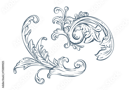 Luxury decorative vector element, baroque monogram, renaissance emblem, luxury label
