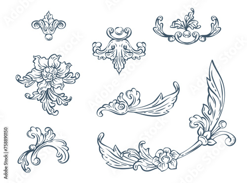 Luxury decorative vector element, baroque monogram, renaissance emblem, luxury label