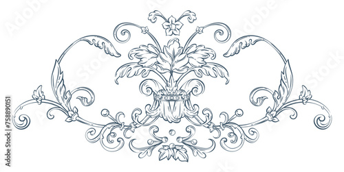 Luxury decorative vector element, baroque monogram, renaissance emblem, luxury label