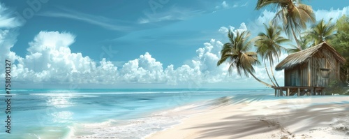 beach with palm trees