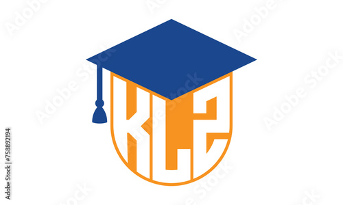 KLZ initial letter academic logo design vector template. school college logo, university logo, graduation cap logo, institute logo, educational logo, library logo, teaching logo, book shop, varsity photo