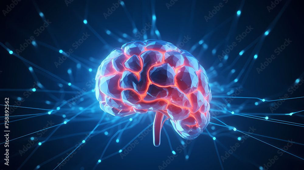 Artificial intelligence brain network concept background Artificial intelligence brain network concept background