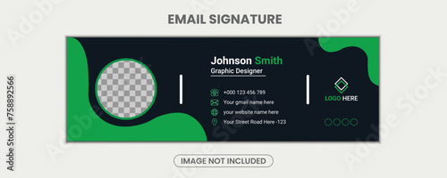 Email signature Modern Business vector Creative  Black Green  minimalist social signature Corporate email signature email footer template Design.


