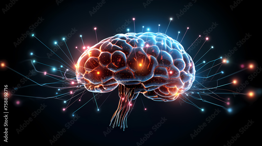 Artificial intelligence brain network concept background