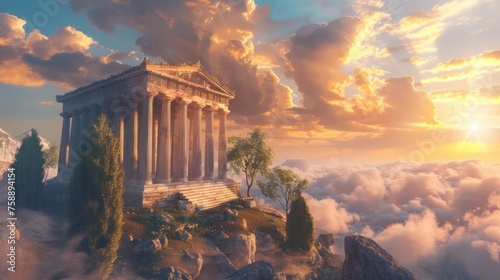 Greek Mythology the Pantheon on Mount Olympus photo