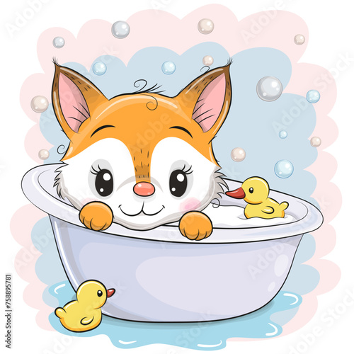 Cartoon Fox in the bathroom © reginast777