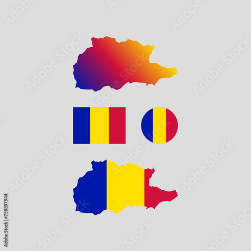 Andorra 1866 national flag and vectors set....