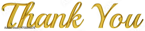 Thank you gold lettering 3d render