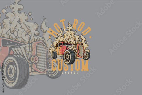 The Hot Rod logo features a car with a distinctive design that combines power and style. With its aerodynamic shape and striking colors, this logo creates an impression of courage and speed on the roa