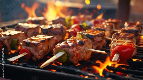 A delectable barbecue treat. Sizzling meat, grilled to perfection. 