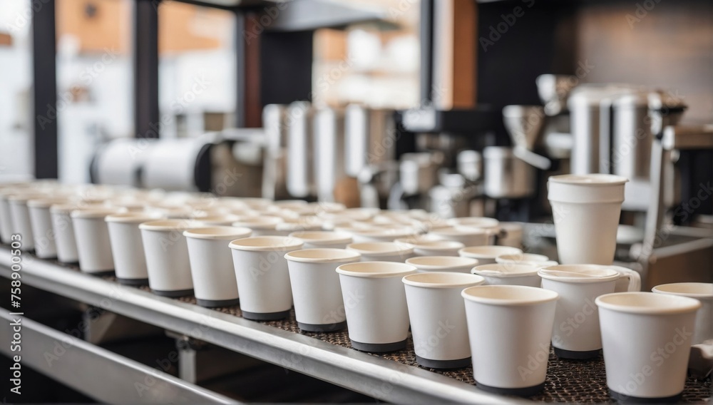 Production facility crafting eco-friendly paper beverage cups. Production facility crafting eco-friendly paper beverage cups.