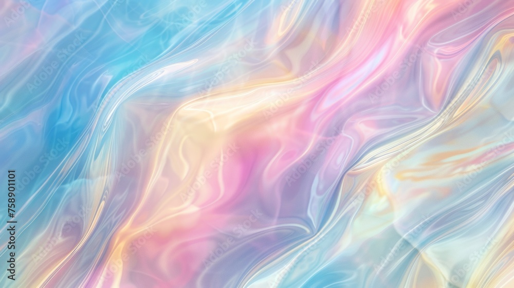 Abstract background of holographic foil with some smooth folds in it