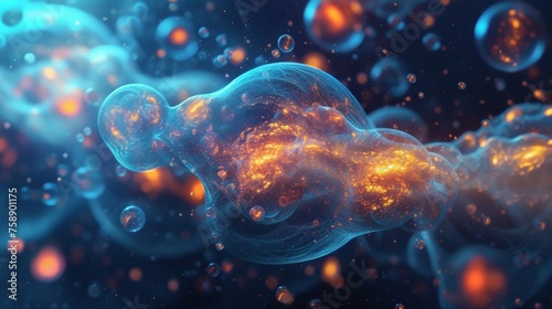 Cells background, medical concept. Cells nano biological background design