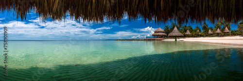 Panoramic View ofTintipan and isla Mucura in San Bernardo Islands, on Colombia's Caribbean Coast photo