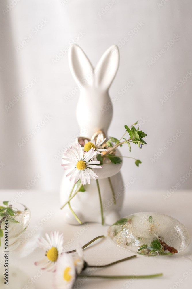 easter bunny with flowers, Easter rabbit and eggs, Easter mood, ice eggs, flower eggs easter bunny with flowers, Easter rabbit and eggs, Easter mood, ice eggs, flower eggs