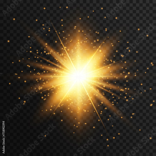 golden dust light png. Bokeh light lights effect background. Christmas glowing dust background Christmas glowing light bokeh confetti and sparkle overlay texture for your design.Transparent yellow sun