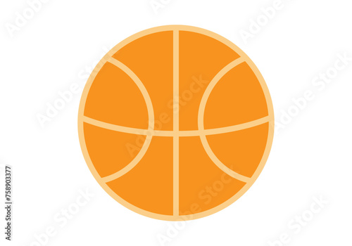 Icono de pelota naranja de baloncesto en fondo blanco.