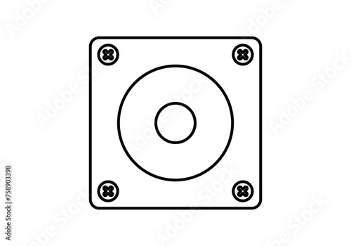 Icono negro de disco duro sólido de un ordenador. 