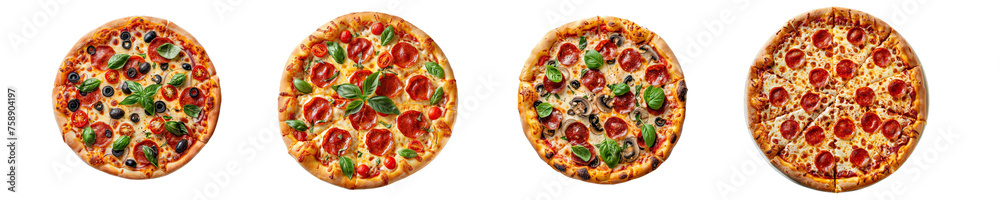 Collection of PNG. Pizza isolated on a transparent background. Collection of PNG. Pizza isolated on a transparent background.