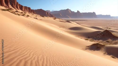 Desert landscape. Dunes and sand in the background.