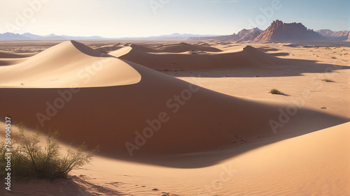Desert landscape. Dunes and sand in the background.  