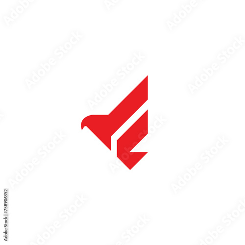 Monogram letter f falcon bird for brand, business, company, design, icon, identity, illustration, idea, initial, logo, vector, monogram, letter, f, falcon, bird, eagle, freedom, fly, phoenix, animal photo