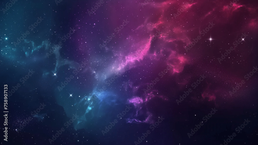 Space background with realistic nebula and shining stars. Colorful cosmos with stardust and milky way. Magic color galaxy. Infinite universe and starry night. - obrazy, fototapety, plakaty 