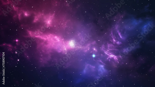 Space background with realistic nebula and shining stars. Colorful cosmos with stardust and milky way. Magic color galaxy. Infinite universe and starry night.