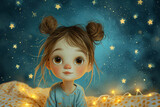 Cute little girl illustration
