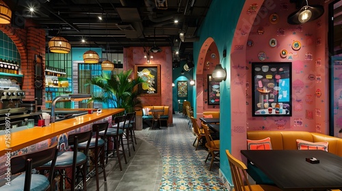 Vibrant Mexican Restaurant Interior Design in Shanghai A Colorful Fusion of Cultures for Socializing and Enjoying Authentic Dishes